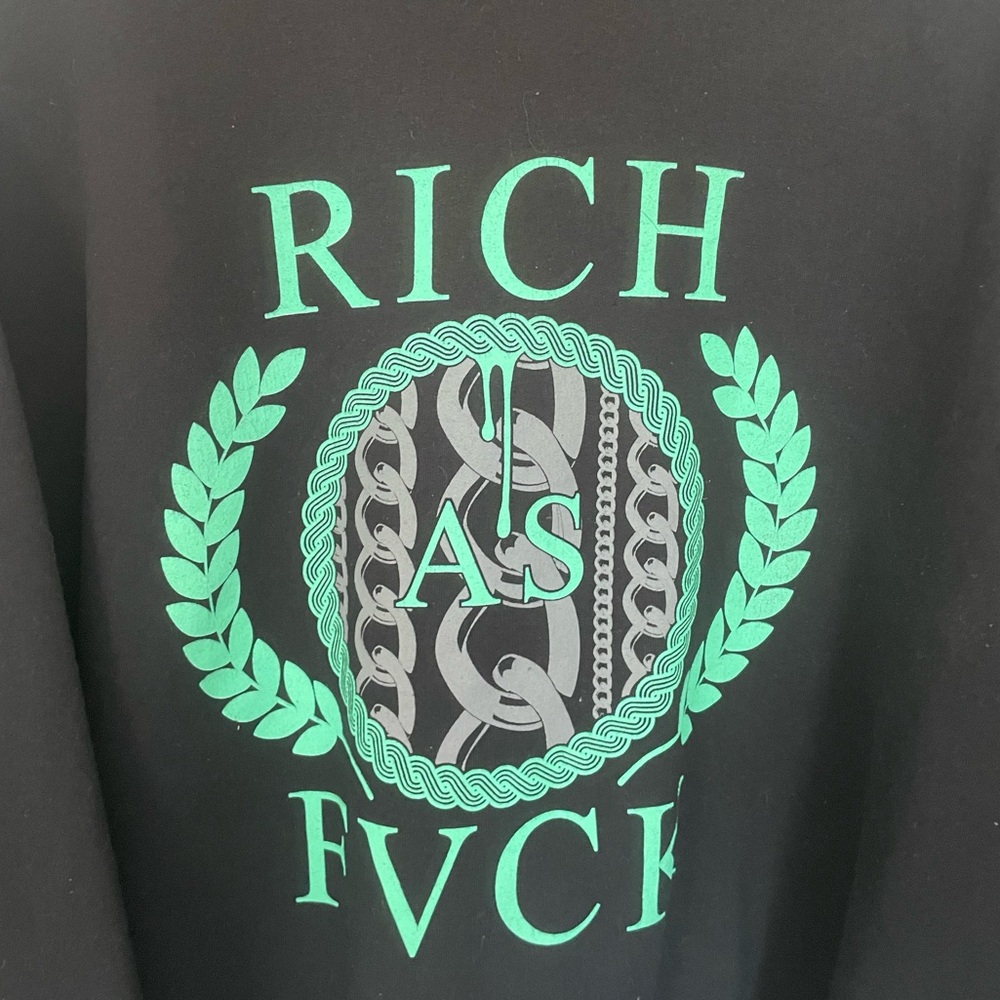 Filthy Rich Af Navy Blue & Lime Pullover Graphic … - image 3